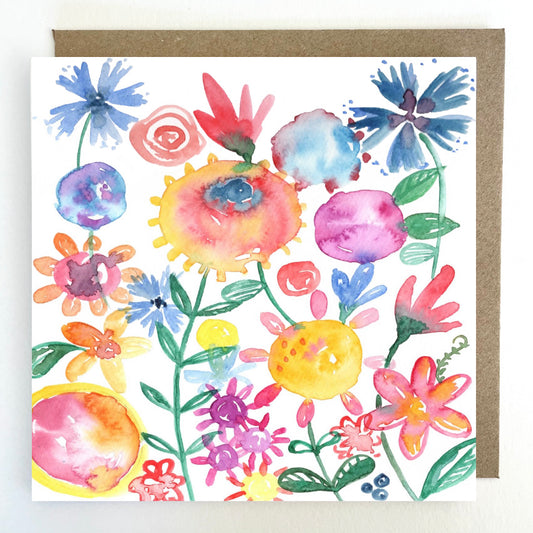 K203 Loose Florals Greetings Card