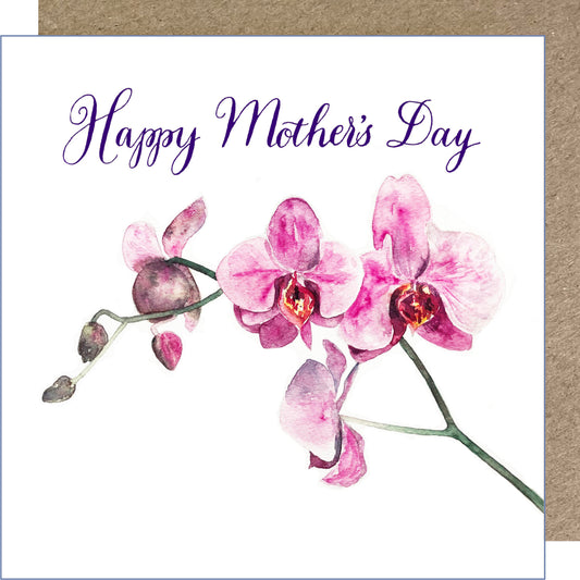 K205. Orchids 'Happy Mother's Day' Greetings Card