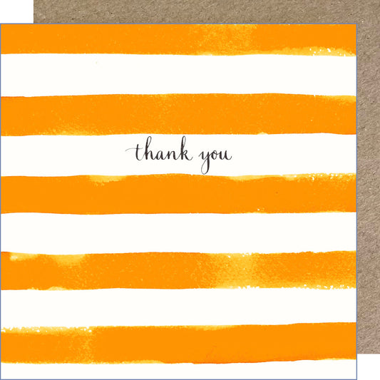 K214 Orange Stripes Thank you Greetings Card