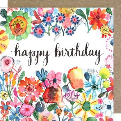 K258 Floral Jungle Happy Birthday Greetings Card