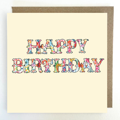 K304 Floral Happy Birthday Greetings Card