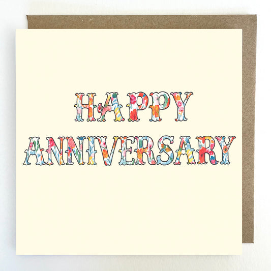 K309 Floral Happy Anniversary Greetings Card
