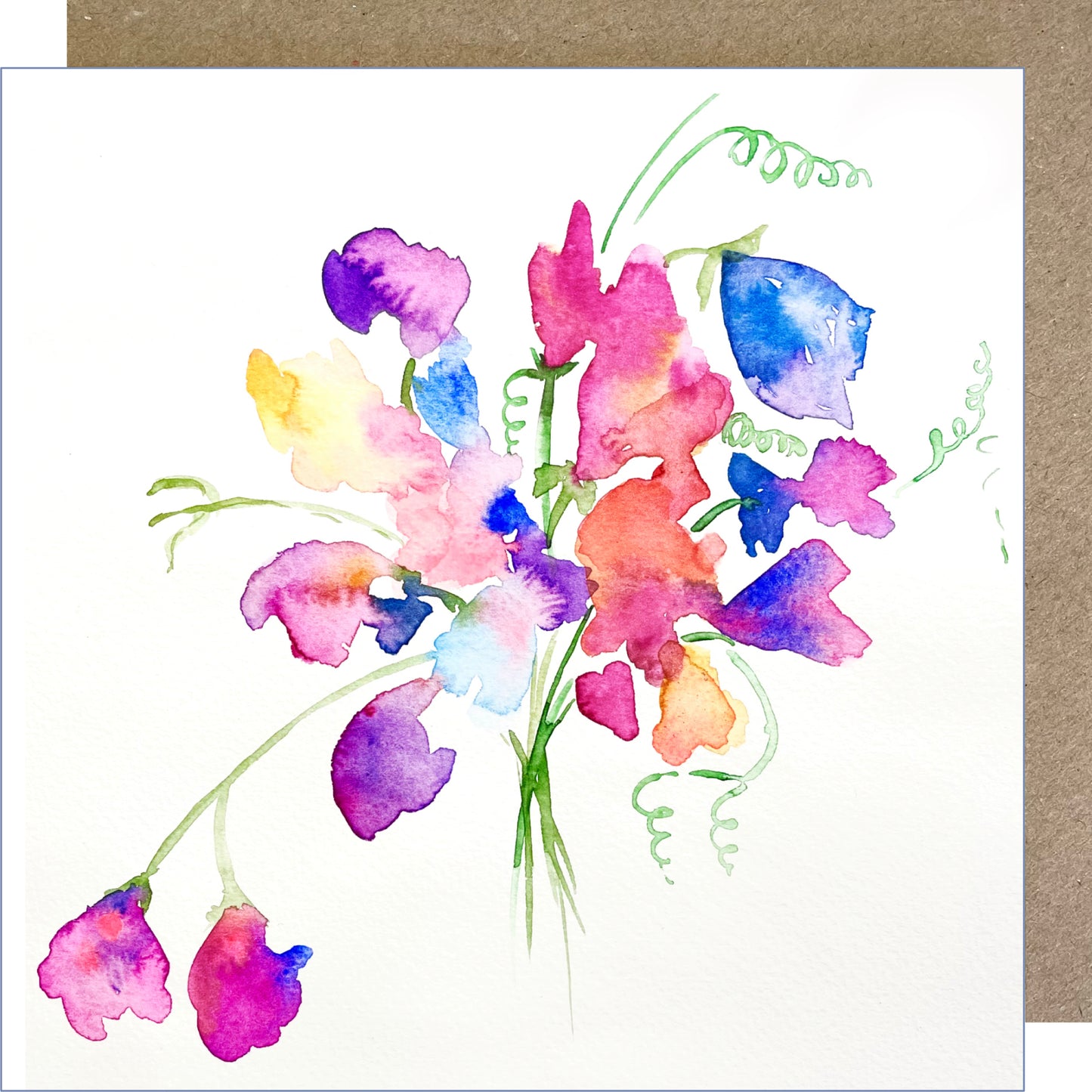 K35 Sweet Peas Greetings Card