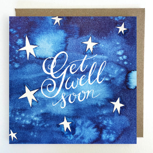 K56 Night Sky Stars Get Well Soon Greetings Card
