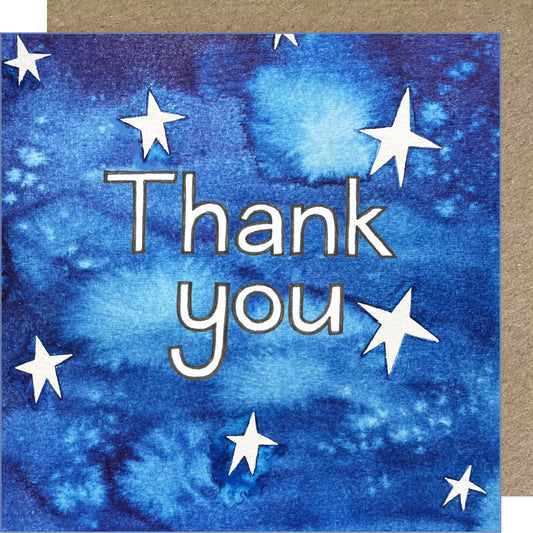 K61 Night Sky Stars Thank you Greetings Card