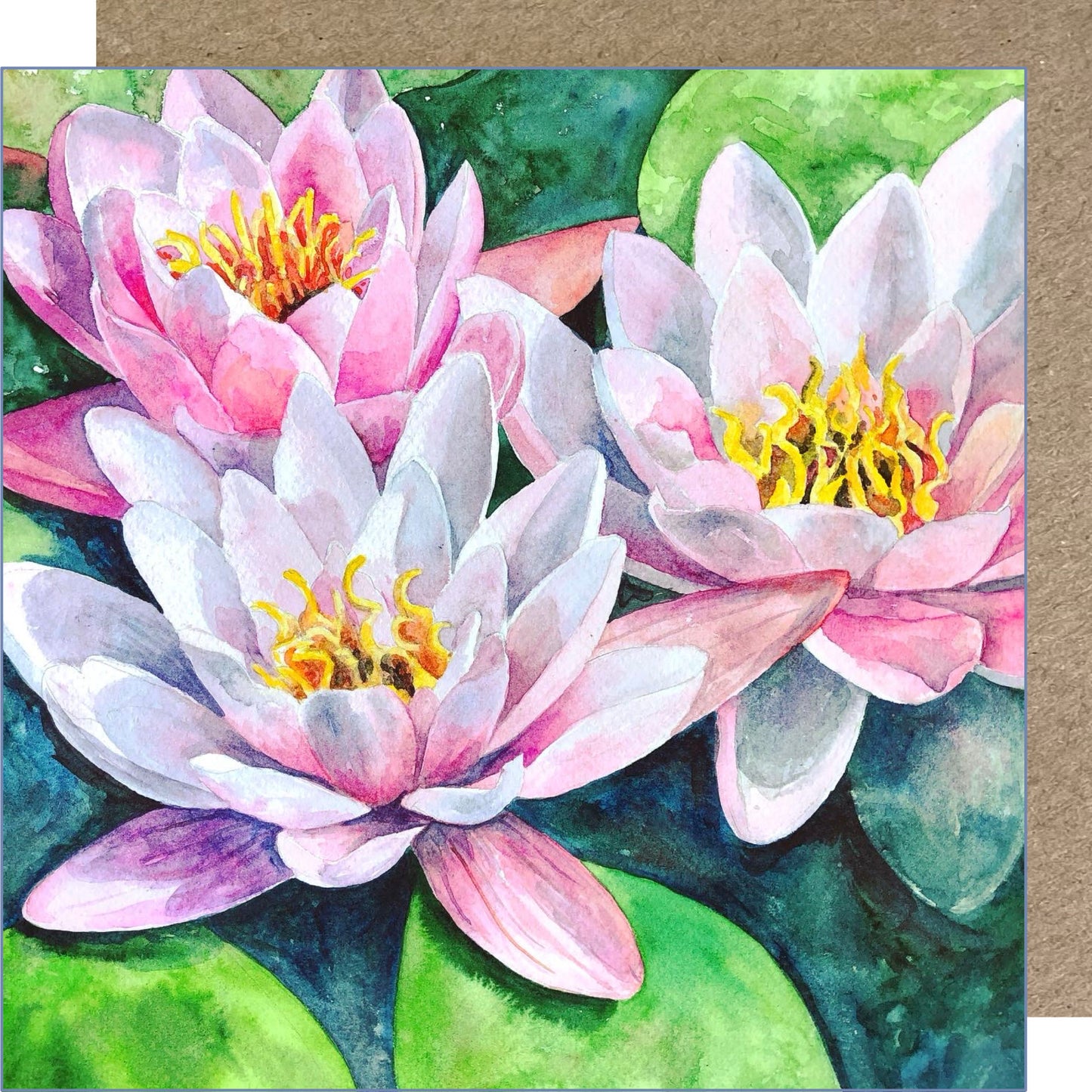 K64 Waterlily Greetings Card