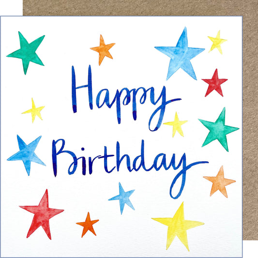 K79 Happy Birthday Rainbow Stars Greetings Card