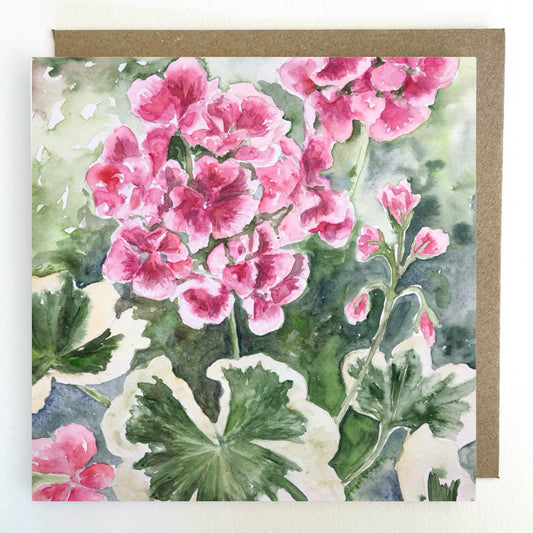 K97 Geranium Greetings Card
