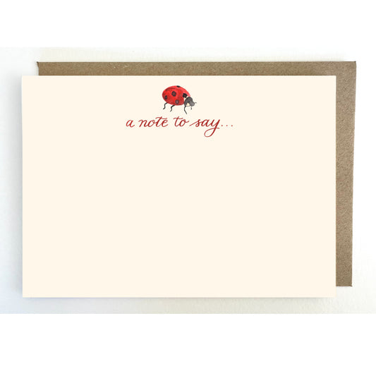 N03. Pack of 5 x Ladybird 'a note to say...' Notecards