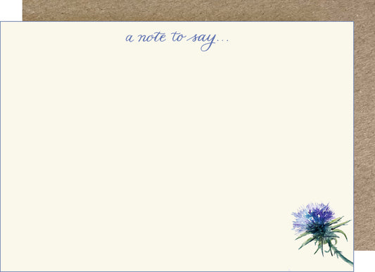 N11. Thistle 'a note to say...' Notecard